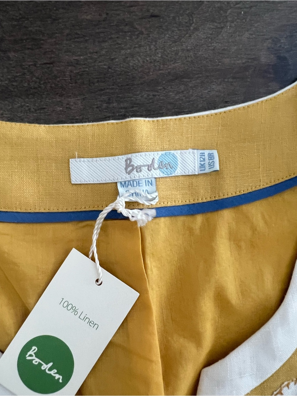 100 % Linen Boden Mustard Yellow Linen Dress - Picture 6 of 14